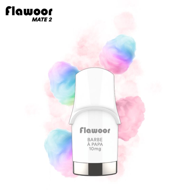 Cartouche 2pcs : Barbe à Papa 600 puffs 2ml - Flawoor Mate 2
