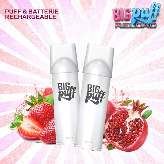 Cartouches Fraise Grenadine 600 puffs (2pcs) - Big Puff Reload