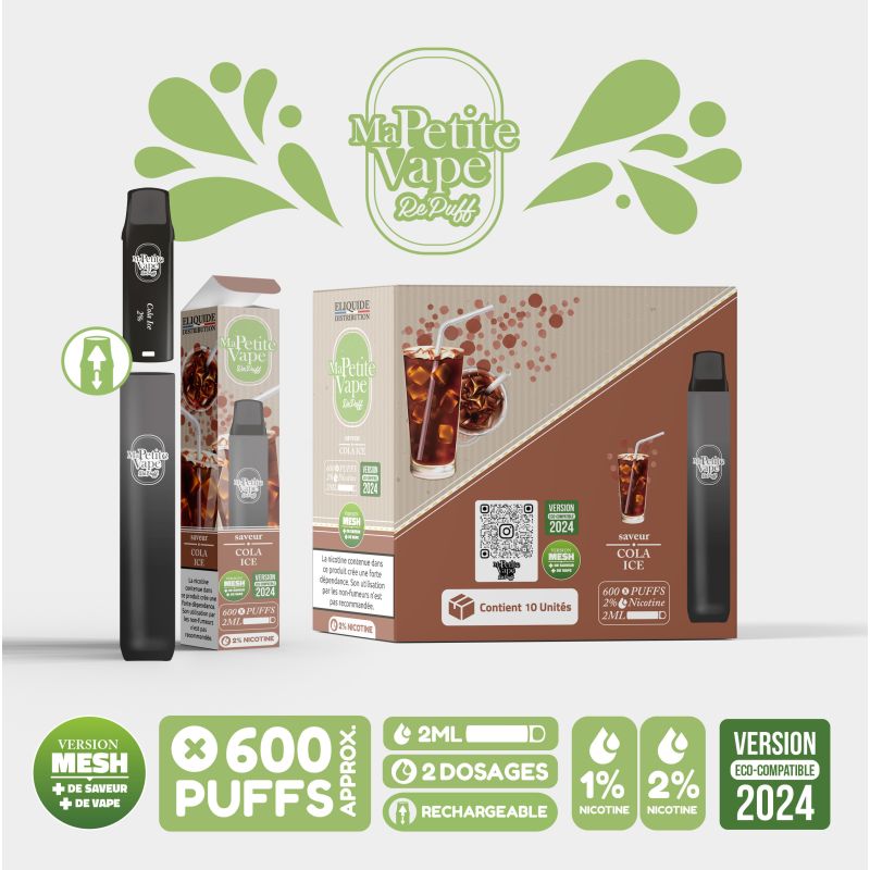 Kit Repuff Cola Ice 600 puffs - Ma Petite Vape