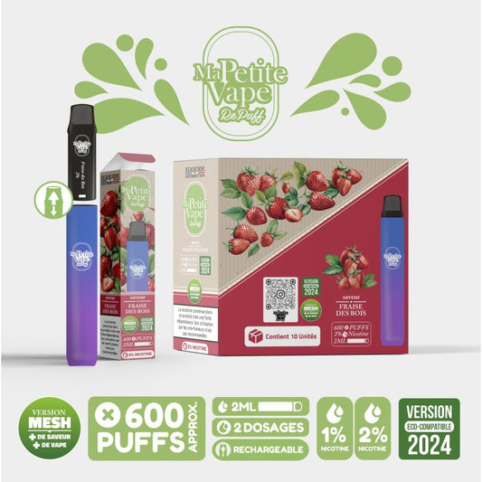 Kit Repuff Fraise des Bois 600 puffs - Ma Petite Vape