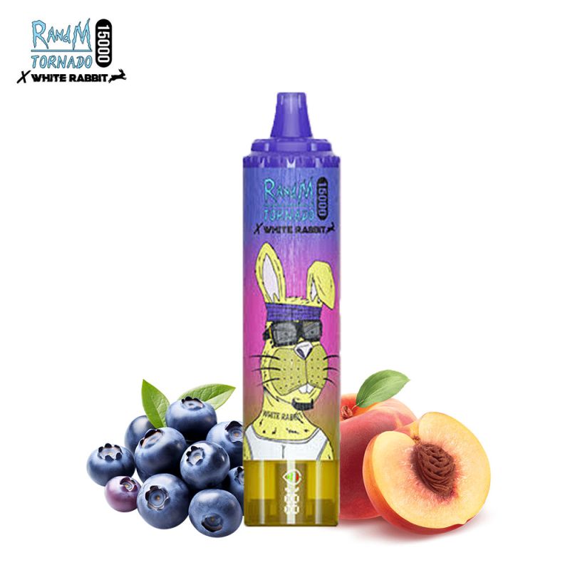 Peach Blueberry Candy 15000 puffs - Tornado White Rabbit by RandM