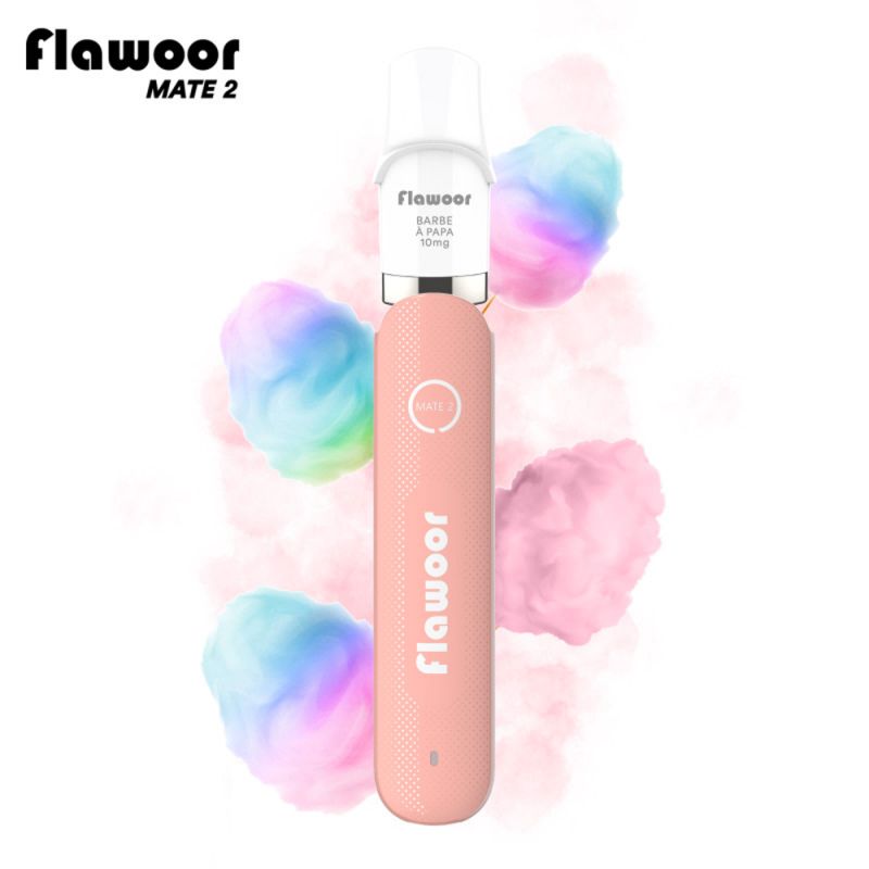 Pod Rechargeable : Kit Barbe à Papa 600 puffs 2ml - Flawoor Mate 2 