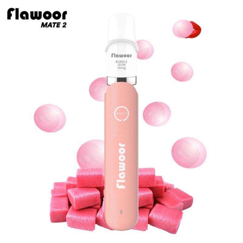 Pod Rechargeable : Kit Bubble Gum 600 puffs 2ml - Flawoor Mate 2