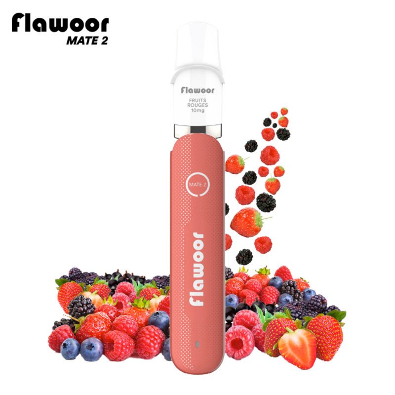 Pod Rechargeable : Kit Fruits Rouges 600 puffs 2ml - Flawoor Mate 2 