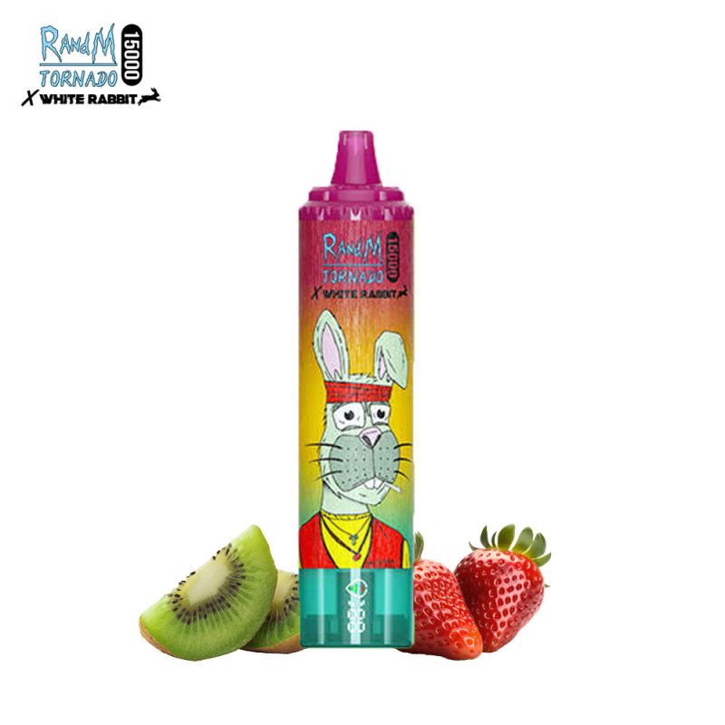 Strawberry Kiwi 15000 puffs - Tornado White Rabbit by RandM