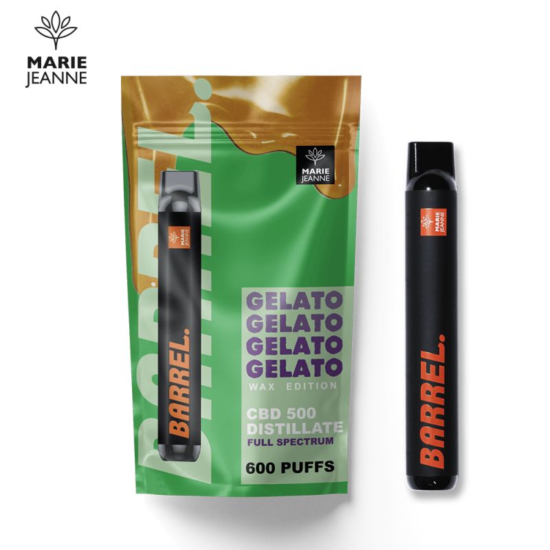 Vape Pen Barrel Gelato CBD 600 puffs - Marie Jeanne